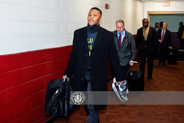 Saquon Barkley arriving for a Giants game in December 2019. File photograph.