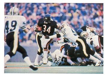 Walter Payton runs with the ball against New Orleans in an archival photograph from October 7, 1984.