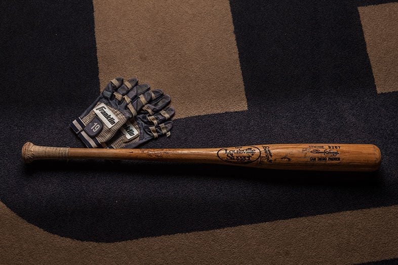 Tony Gwynn’s bat displayed as a historical artifact
