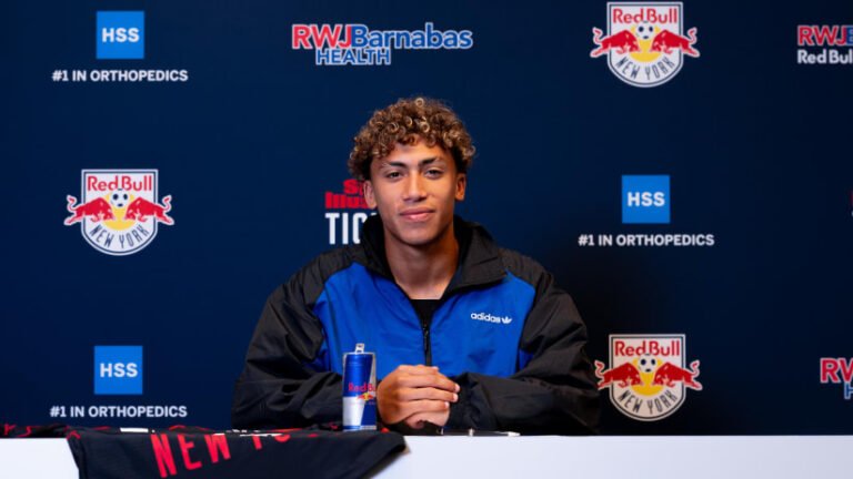 Julian Hall at Red Bull New York's contract announcement.