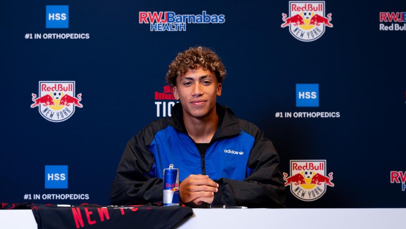 Julian Hall at Red Bull New York's contract announcement.