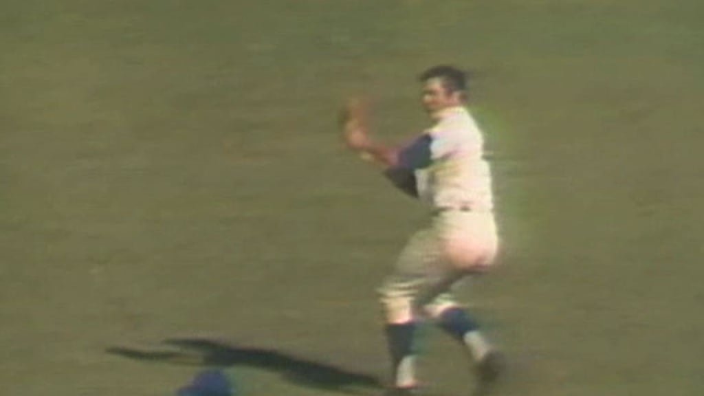Ron Swoboda in right field in MLB’s archive footage from the 1969 World Series.