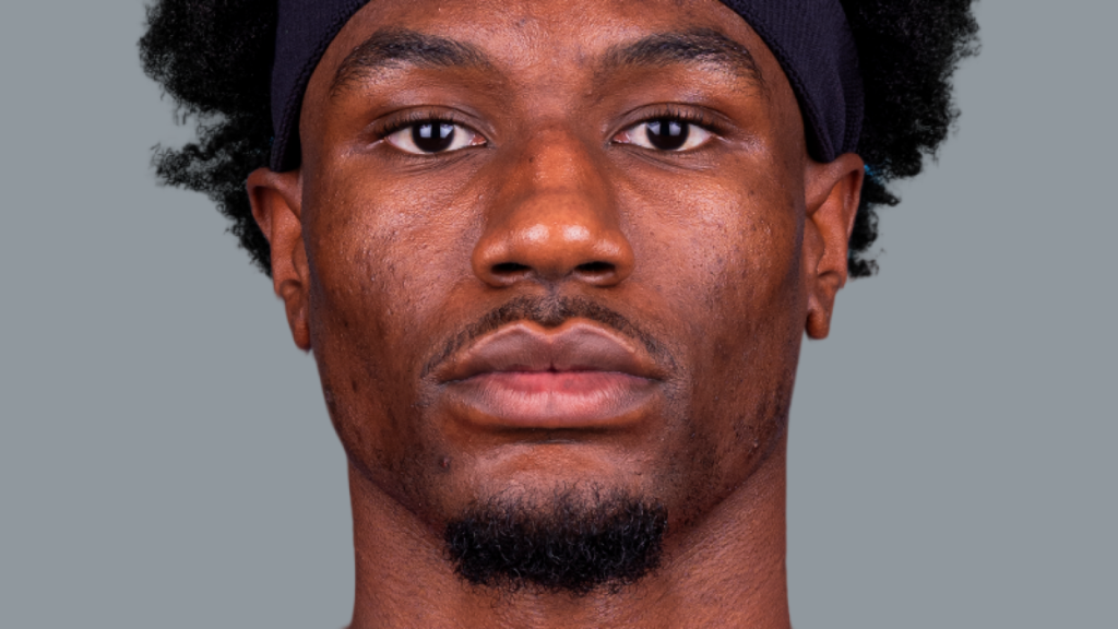 Ja’Kobe Walter in a Toronto Raptors roster portrait.